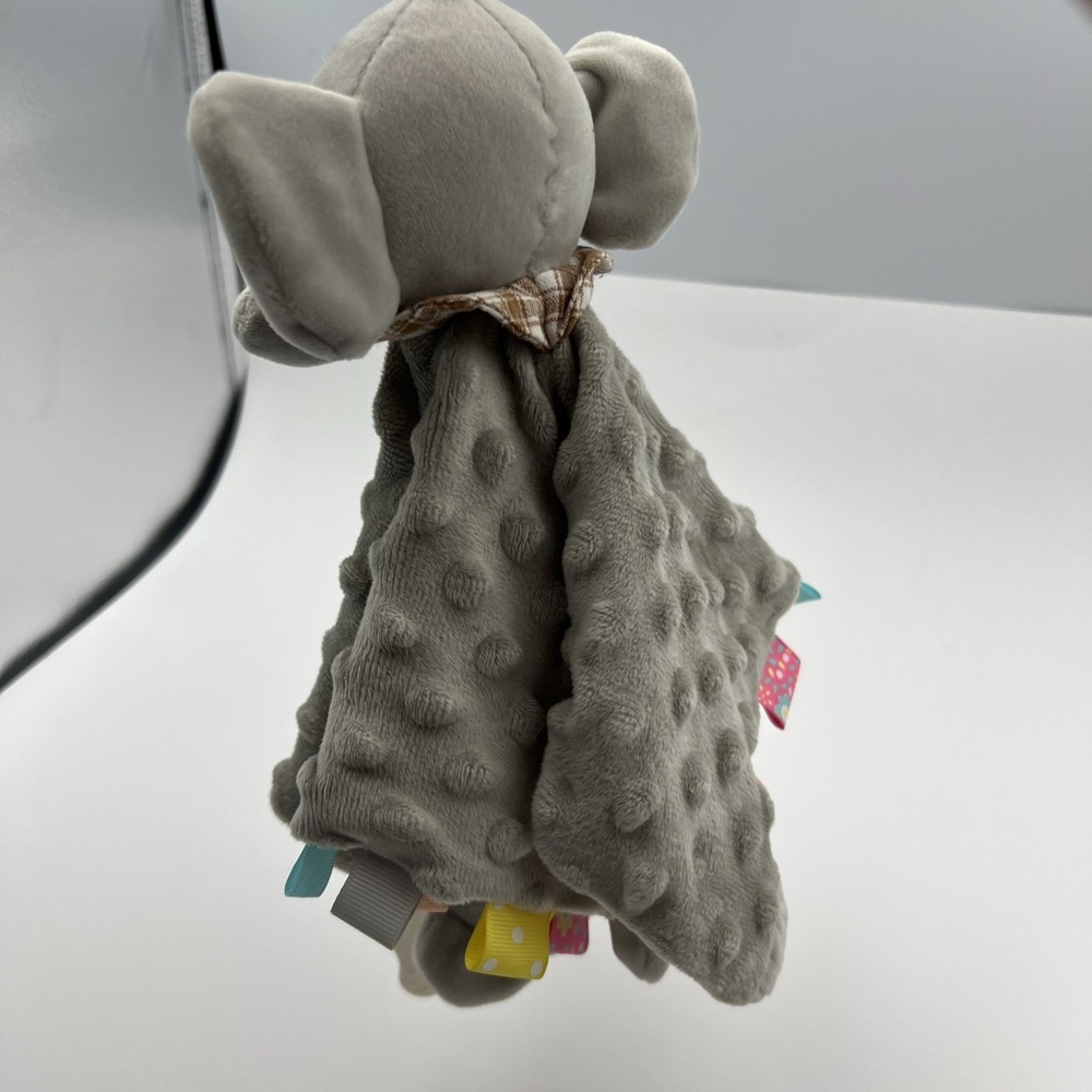 JellyBean Elephant Gray Lovey Security Blanket Minky Crinkle Teether ribbon loop - Picture 10 of 10